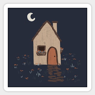 Moonlit Cottage Sticker